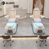 Luxueux fauteuil de spa de pédicure inclinable en fibre de verre européen Nail Tech Spa Fauteuils de bain de pieds pour fauteuil de pédicure manucure Salon