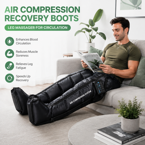 Portable <b>Air</b> Compression Recovery <b>Boots</b> Leg Massager Relaxation Blood Circulation Care Muscle Recovery Therapy Compress for Home - Product Image 1