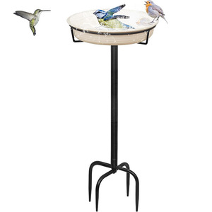 Birdbath Metal <b>Stand</b> Garden Decor Carbon Steel Painted Outdoor <b>Bird</b> Feeding Watering Basin - Product Image 5