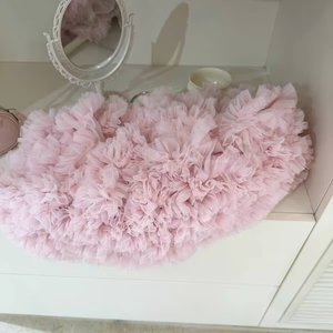 Girls Puffy Princess Skirt Mesh Ballet Tutu Apricot Color For Baby Girl Dancewear - Product Image 4