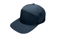 Topi Baseball 7 Panel Anti Air Bernapas Berlubang Model Flat Bill Berkualitas Tinggi untuk Olahraga Luar Ruangan dengan Kustomisasi Logo OEM BSCI