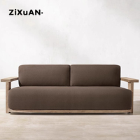 Canapé d'extérieur pour hôtel, mobilier de villa, chaise en métal et teck pour restaurant, chaise longue de patio, chaise longue de piscine, ensemble table et chaises de jardin moderne