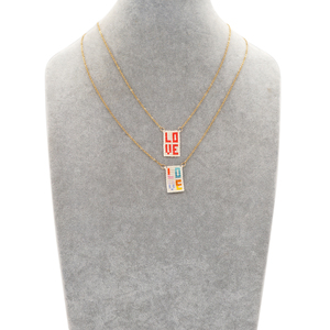 Go2Boho nuovo arrivo colorato "LOVE" lettera pendente collana catena in acciaio inox gioielli Miyuki perline collana per <span class=keywords><strong>amante</strong></span> - Product Image 3