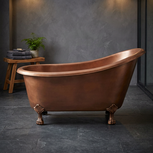Antique Luxury <b>Copper</b> Clawfoot Freestanding Bathtub Oval Soaking Tub for Home & Hotel Use-Indian Home Crafts - Product Image 3