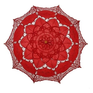 Vintage Embroidery Lace Manual Tiny Fold <b>Umbrella</b> with Hollow-Carved Design/Crochet for Wedding Party Photo Shoot Decoration - Product Image 6