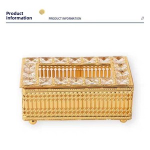 Caja de pañuelos multiusos de metal estilo influencer, decoración para el hogar, almacenamiento de mesa para sala de estar, servilletero con tapa abatible de alta gama - Product Image 2
