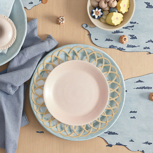Grand set de table en rotin tressé naturel pour la décoration d'anniversaire et de célébration - Product Image 3
