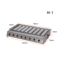 Barbecue industriel en acier inoxydable, brûleur en céramique, grill à brochettes sans fumée