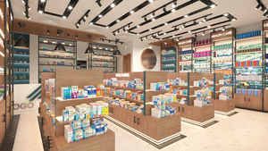 Meubles de <span class=keywords><strong>pharmacie</strong></span> sur mesure, design de gondoles de <span class=keywords><strong>pharmacie</strong></span> éclairées par LED et vitrine - Product Image 2