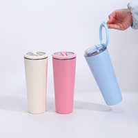 Vaso de acero inoxidable con pajita oculta, vasos de acero inoxidable sin BPA, vaso de acero inoxidable con doble pared aislante.