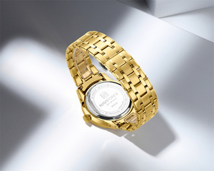 NAVIFORCE 9230 <span class=keywords><strong>GGG</strong></span> Gold Big Dial Sport Reloj de banda de acero inoxidable resistente al agua para hombres Cuarzo Manos luminosas Fábrica Logotipo personalizado - Product Image 6