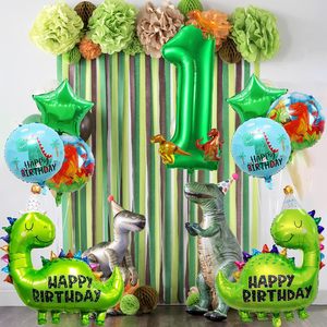 Decoraciones de Cumpleaños con Globos de Dinosaurios, Globo de Número de Papel de Aluminio, Globos de Dinosaurios, Globo de Corona Verde para Fiesta de Baby Shower de 1er Cumpleaños - Product Image 2