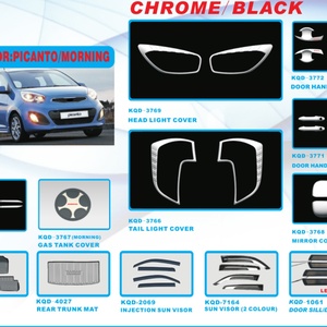 อุปกรณ์ตกแต่งตัวถังรถยนต์คุณภาพสูง ฝาครอบถังน้ำมันเชื้อเพลิงโครเมียม ชุดแต่งครบชุด สำหรับรถยนต์ Kia Morning - Product Image 6