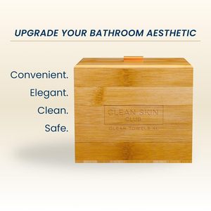 Clean Skin Club <b>Bamboo</b> Towel Box XL 50 Count Storage <b>Container</b> Bathroom Organizer - Product Image 2