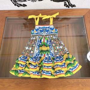 Vestido de Verano de Lujo para Niñas, Diseño Exclusivo, Estampado, Estilo Halter, Vestido Infantil de Princesa - Product Image 2