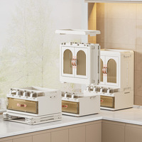 OWNSWING Armoire de rangement de cuisine Armoire à épices en plastique avec tiroir Organisateur de comptoir de cuisine avec poignée
