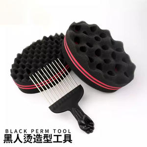 Éponge magique double face <span class=keywords><strong>pour</strong></span> barbier, <span class=keywords><strong>pour</strong></span> <span class=keywords><strong>cheveux</strong></span> afro, <span class=keywords><strong>pour</strong></span> boucler et onduler les <span class=keywords><strong>cheveux</strong></span> des hommes noirs, éponge de massage <span class=keywords><strong>pour</strong></span> coiffure torsadée, brosse à <span class=keywords><strong>cheveux</strong></span> - Product Image 2