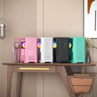 Hot Selling Factory Oem Custom Pink Micro Tower& ATX HD USB3.0 Matx Computer Case Tempered Glass for Gaming Pc case