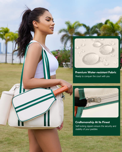 Bolsa de Transporte Impermeable de Poliéster para Raquetas de Pickleball para Mujeres y Hombres con Funda para Raqueta, Bolsa para Pelotas, Correa de Hombro Ajustable y Gancho para Valla - Product Image 3