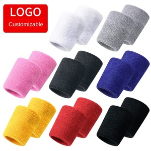 Factory Custom Multiple Colors Sports Sweatbands Breathable Tennis Badminton Wristbands Terry Cloth Elastic Fitness Wrist Wraps