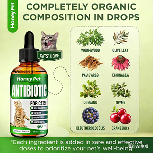 Antibiotiques naturels pour chats contre les infections urinaires, les infections respiratoires, les rhumes et les allergies, complément liquide riche en protéines pour soutenir l'immunité de tous les types de chats - Product Image 3