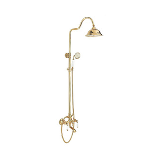 Gold Classic Style Shower Set With Rain Head And Handheld Spray For Bathroom - Product Image 5
