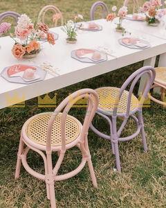 Chaise pour enfants en rotin durable faite à la main pour fête d'anniversaire mariage banquet événement décoration sièges de style en bois naturel - Product Image 1