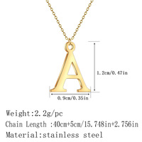 Collar con Colgante de Letra Inicial A-Z RINHOO, Acero Inoxidable 316L, Chapado en PVD de 18k, Cadena con 26 Letras Mayúsculas del Alfabeto, Gargantilla para Mujer