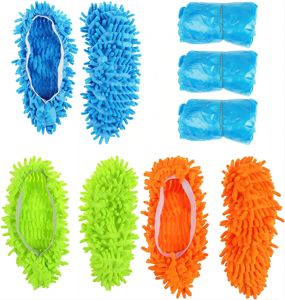 <span class=keywords><strong>Microfibre</strong></span> vadrouille chaussures nettoyage sol chaussures Chenille maison tissu nettoyage pantoufles couverture réutilisable couvre-chaussures vadrouille pantoufles - Product Image 1