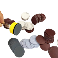 1 "2" 3 "pouces 30 50 60 100 120 200 pièces ensemble de disques de papier abrasif rond avec mandrin crochet et boucle tampon de fibre Kit d'outils abrasifs