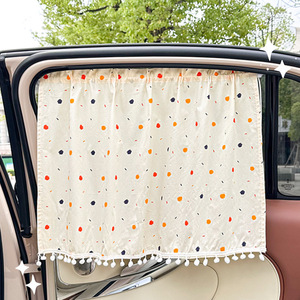 Pare-soleil latéraux de voiture en coton semi-transparent, installation par ventouse, protection solaire, isolation thermique, pour enfants, design de dessin animé - Product Image 2