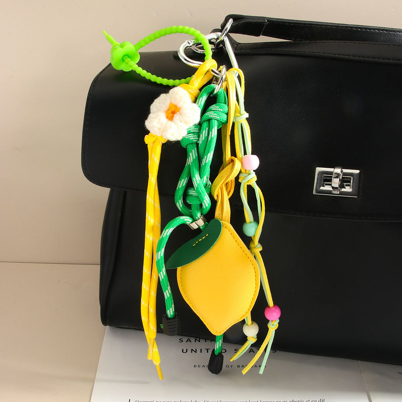Creative Gift Keychain Yellow Lemon Fruit