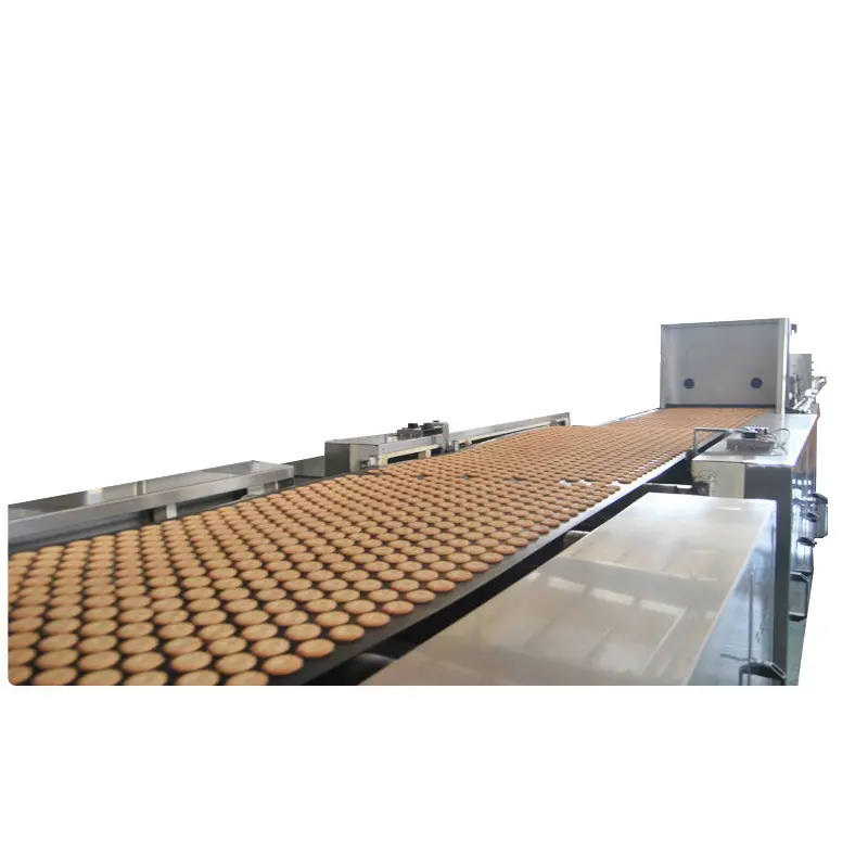 स्वचालित सैंडविच बिस्कुट मशीन निर्माता बिस्कुट उत्पादन लाइन बिस्कुट बनाने की मशीन शंघाई में किए गए
