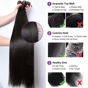 Ventes en gros de mèches de cheveux humains vierges non traités, qualité 10A, cuticules alignées, extensions de cheveux brésiliens de type vison, fournisseur - Product Image 5