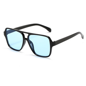 Nouvelles lunettes de soleil rétro tendance pour hommes et femmes, idéales pour le tourisme en plein air et la plage, protection UV, monture carrée à double barre - Product Image 2