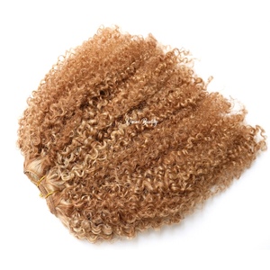 VMAE Ingrosso Fasci di <span class=keywords><strong>Capelli</strong></span> Umani Remy Grezzi Afro Kinky Coily Ricci con Balayage <span class=keywords><strong>Biondo</strong></span> Miele Rame Arancione - Product Image 1