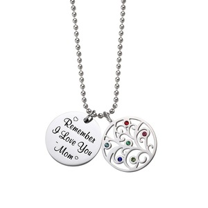 <span class=keywords><strong>Gioielli</strong></span> personalizzati ti amo <span class=keywords><strong>mamma</strong></span> collane in argento diamante di cristallo albero della vita collana in acciaio inossidabile - Product Image 2