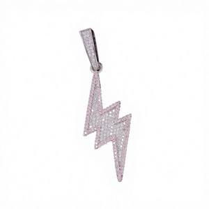 Nuevo Colgante de Moda Tishya con Incrustaciones de Micro Moissanita Brillante, Chapado en Oro y Plata de Ley 925, Estilo Hip Hop - Product Image 4