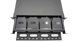 Panel de Conexiones de Fibra Óptica de Alta Densidad SWOT <span class=keywords><strong>RAL</strong></span> <span class=keywords><strong>9004</strong></span> Negro, 48F/96F SM, 19 Pulgadas, 1U, Montaje en Rack, Chasis MPO para Casete MPO MTP - Product Image 2