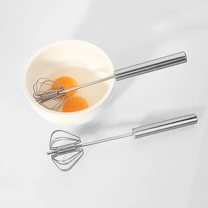 Batteur mélangeur semi-automatique en acier inoxydable, mélangeur manuel à rotation automatique, ustensiles de cuisine, outils de mélange - Product Image 3