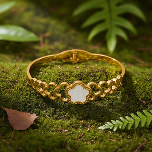 กำไลข้อมือแฟชั่นสแตนเลสสตีล 316L ชุบทอง PVD ดีไซน์ทนทานและยั่งยืน - Product Image 3