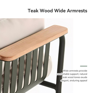 طقم كراسي وأريكة بوسائد قماشية وهيكل معدني متين للاستخدام الخارجي في المطاعم الساحلية والفيلات الفاخرة - Product Image 5