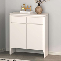 Meuble à chaussures d'entrée sur mesure de style européen, panneaux en mélamine imitation bois, quincaillerie personnalisée, armoire à chaussures pour couloir domestique