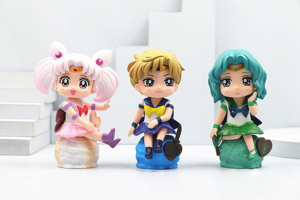 Set di 6 Statuette H11CM di Sailor Moon, Decorazione da Scrivania, Action Figure <span class=keywords><strong>Anime</strong></span> per Bambini - Product Image 2