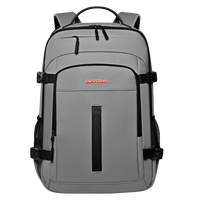Sac à dos pour ordinateur portable unisexe grande capacité imperméable antivol en PU polyester avec fermeture éclair et ceinture à coussin d'air 20-35L pour affaires et école