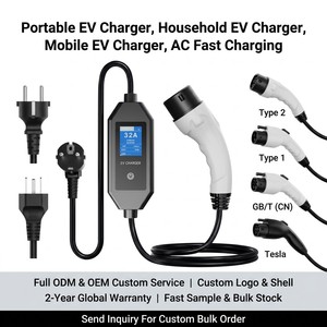 Caricatore EV di Livello 2 11kW 22kW Tipo1 Tipo2 NACS GBT Smart APP WiFi IP65 Impermeabile Timer LCD per <span class=keywords><strong>Auto</strong></span> Viaggi Esterni Personalizzato OEM - Product Image 2