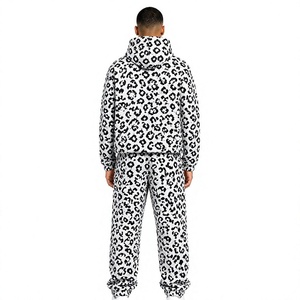 Sublimated Custom OEM Leopard Print Hooded Windbreaker Nylon Track <b>Suit</b> Men Lightweight Zip <b>Jacket</b> Jogger Set Streetwear Hoodies - Product Image 3