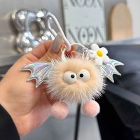 Pendentifs en peluche mignons et durables faits à la main en fourrure de vison, motif petit chauve-souris et boule de suie, pour sacs d'école, sacs à dos, porte-clés et ornements suspendus d'Halloween