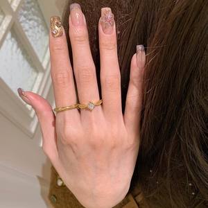 Anillo de Compromiso de Plata de Ley S925 con Moissanita Superpuesta en Oro, Anillo de Bodas, Joyería Fina para Mujer - Product Image 3