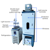 Réacteur photocatalytique en verre de quartz à double couche avec système de pénétration UV, moteur 220V et contrôle numérique pour usage en laboratoire
